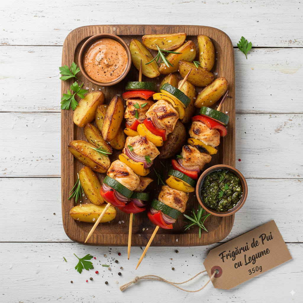 Frigărui de pui cu legume